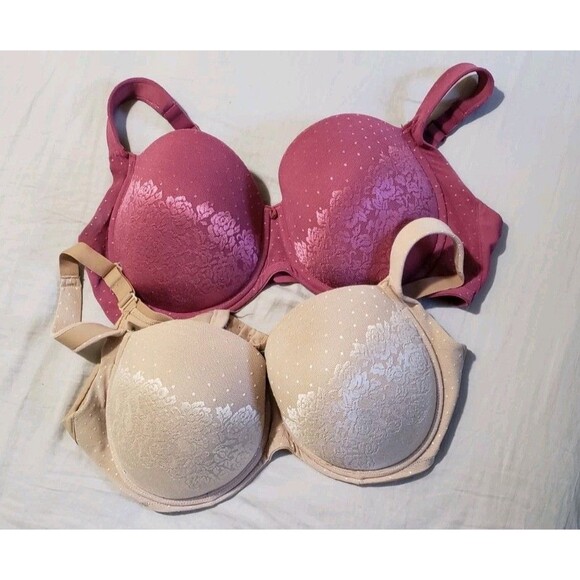 Soma Other - Soma Stunning Support Full Coverage 38DDD 2 Piece Lot Beige & Raspberry Bras